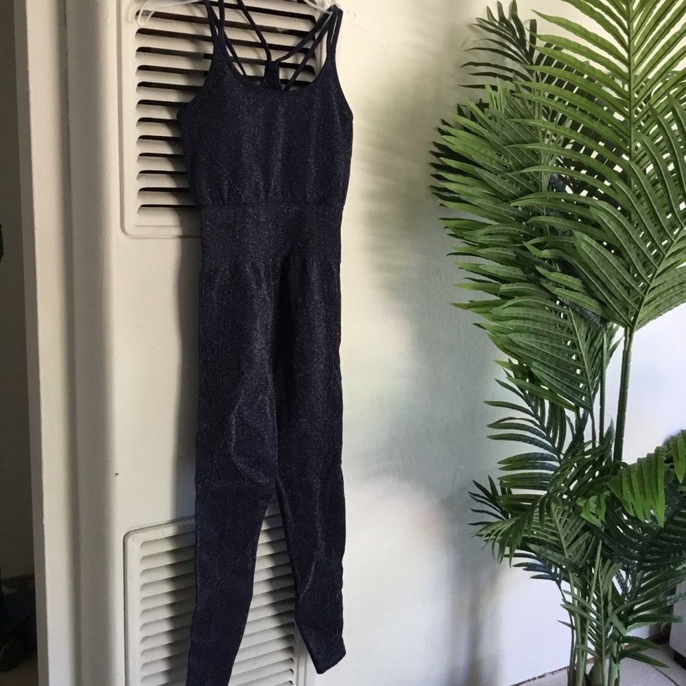 Fabletics Sparkle Navy Strappy Jumpsuit